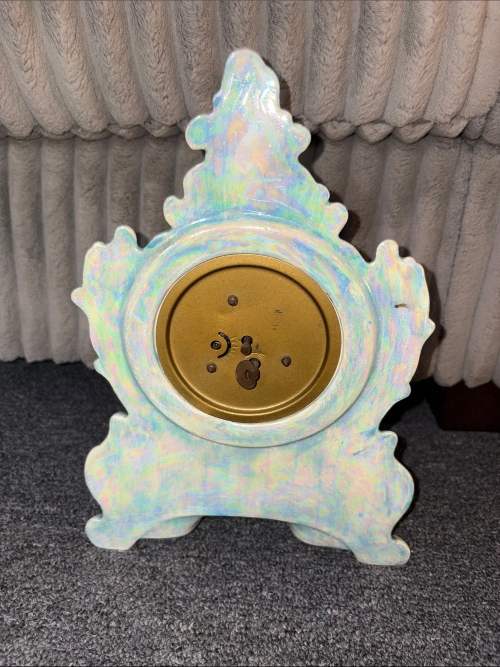 Vintage Narco Porcelain Wind Up Mantle Clock with Cherubs made in West Germany